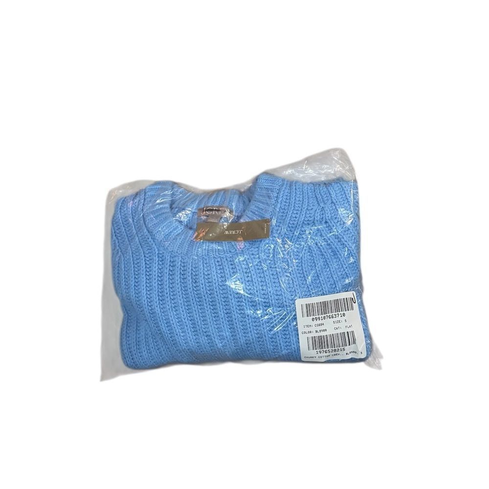 NWT J CREW Heritage cotton fisherman crewneck sweater in blue - Picture 6 of 6